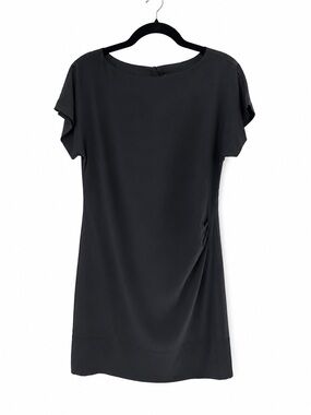 Banana Republic Silk Blend Ruched Sheath Dress Black Career Office Size 4